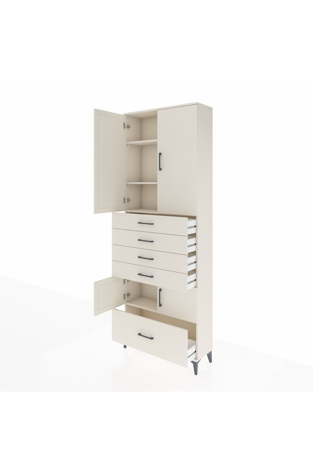 Arges Dolap 4 Raflı 5 Çekmeceli 4 Kapaklı 88x30x243 Aytaşı-Aytaşı