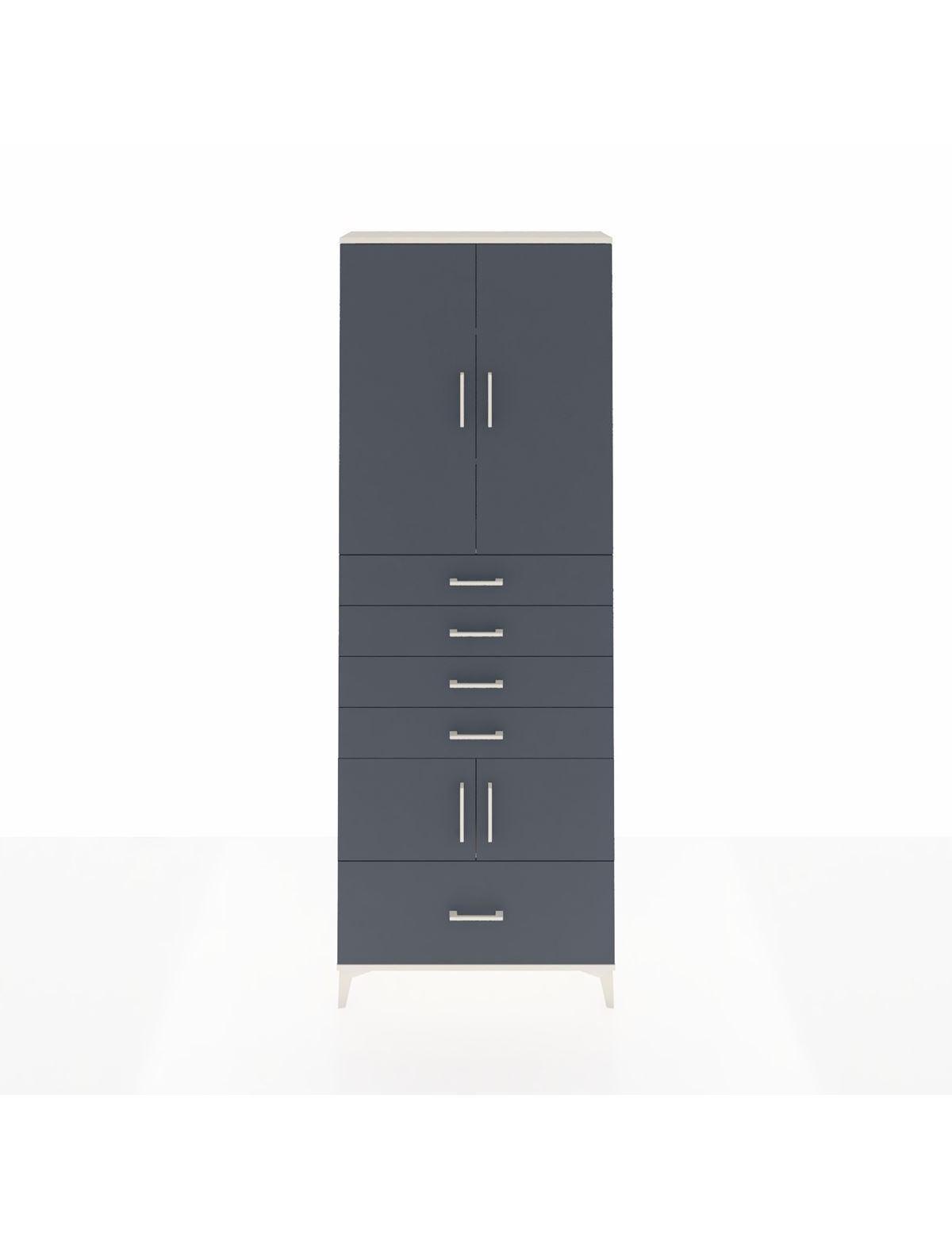 Arges Dolap 4 Raflı 5 Çekmeceli 4 Kapaklı 88x30x243 Aytaşı-Antrasit