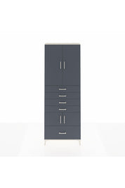 Arges Dolap 4 Raflı 5 Çekmeceli 4 Kapaklı 88x30x243 Aytaşı-Antrasit
