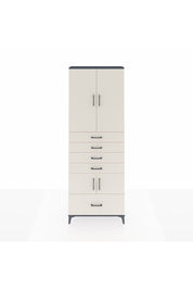 Arges Dolap 4 Raflı 5 Çekmeceli 4 Kapaklı 88x30x243 Antrasit-Aytaşı