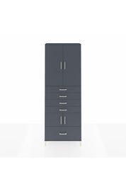 Arges Dolap 4 Raflı 5 Çekmeceli 4 Kapaklı 88x30x243 Antrasit-Antrasit