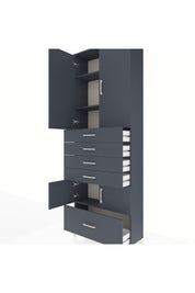 Arges Dolap 4 Raflı 5 Çekmeceli 4 Kapaklı 88x30x243 Antrasit-Antrasit