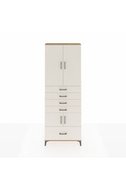 Arges Dolap 4 Raflı 5 Çekmeceli 4 Kapaklı 88x30x243 Çam-Aytaşı