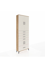 Arges Dolap 4 Raflı 5 Çekmeceli 4 Kapaklı 88x30x243 Çam-Aytaşı