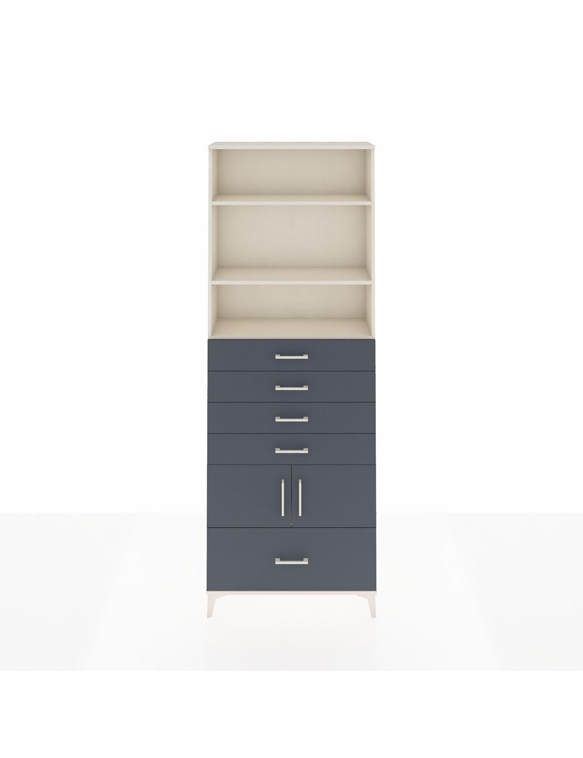 Arges Dolap 4 Raflı 5 Çekmeceli 2 Kapaklı 88x30x243 Aytaşı-Antrasit