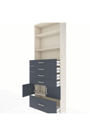 Arges Dolap 4 Raflı 5 Çekmeceli 2 Kapaklı 88x30x243 Aytaşı-Antrasit