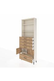 Arges Dolap 4 Raflı 5 Çekmeceli 2 Kapaklı 88x30x243 Aytaşı-Çam