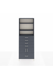 Arges Dolap 4 Raflı 5 Çekmeceli 2 Kapaklı 88x30x243 Antrasit-Antrasit