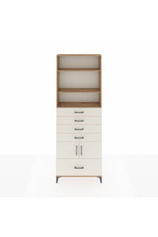 Arges Dolap 4 Raflı 5 Çekmeceli 2 Kapaklı 88x30x243 Çam-Aytaşı