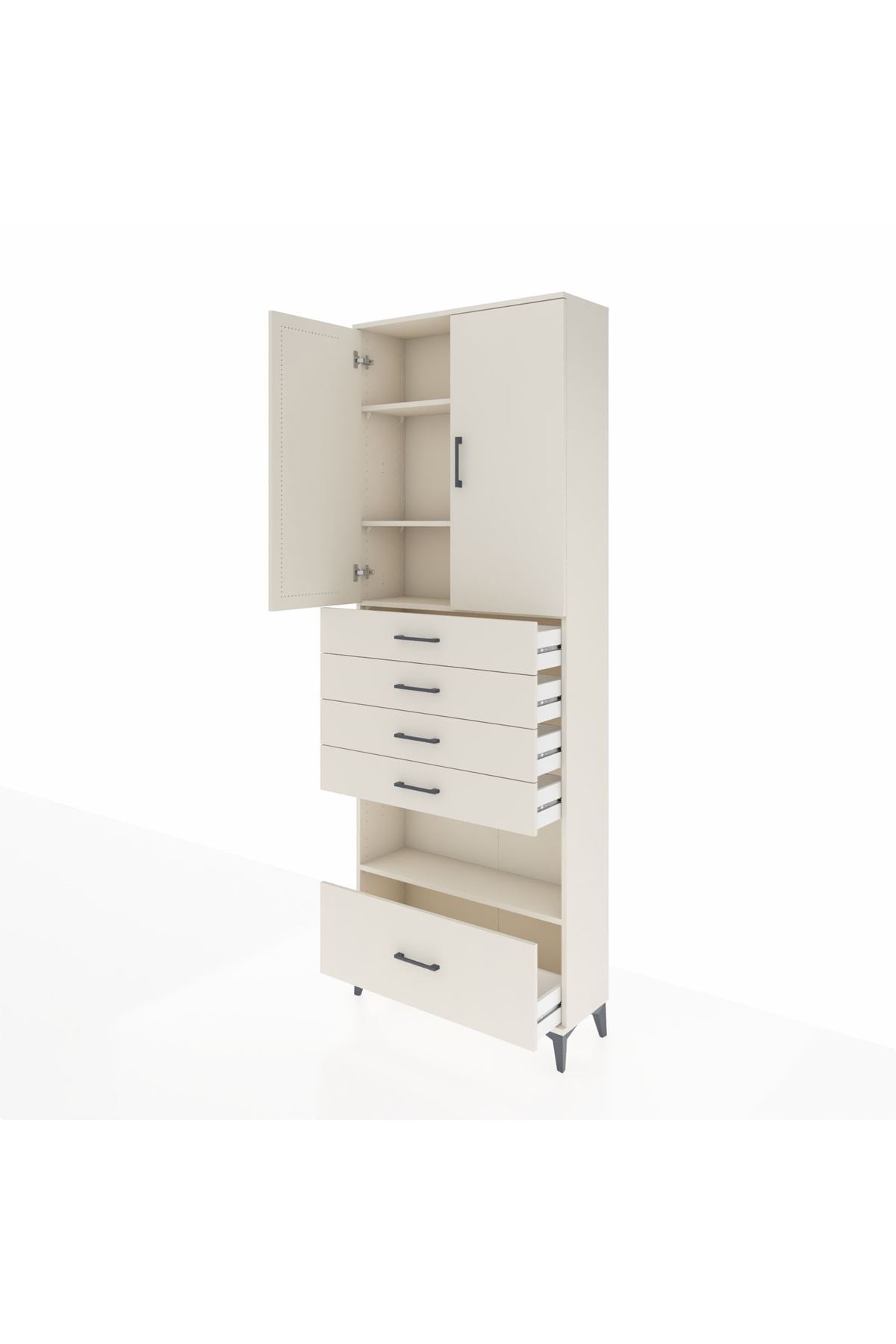 Arges Dolap 4 Raflı 5 Çekmeceli 2 Kapaklı 88x30x243 Aytaşı-Aytaşı