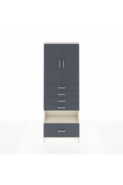 Arges Dolap 4 Raflı 5 Çekmeceli 2 Kapaklı 88x30x243 Aytaşı-Antrasit