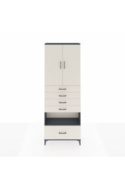 Arges Dolap 4 Raflı 5 Çekmeceli 2 Kapaklı 88x30x243 Antrasit-Aytaşı