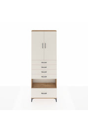 Arges Dolap 4 Raflı 5 Çekmeceli 2 Kapaklı 88x30x243 Çam-Aytaşı