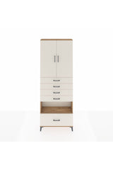 Arges Dolap 4 Raflı 5 Çekmeceli 2 Kapaklı 88x30x243