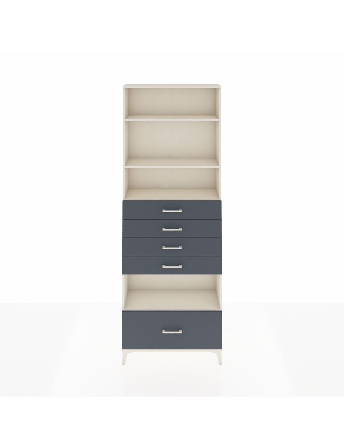 Arges Dolap 4 Raflı 5 Çekmeceli 88x30x243 Aytaşı-Antrasit