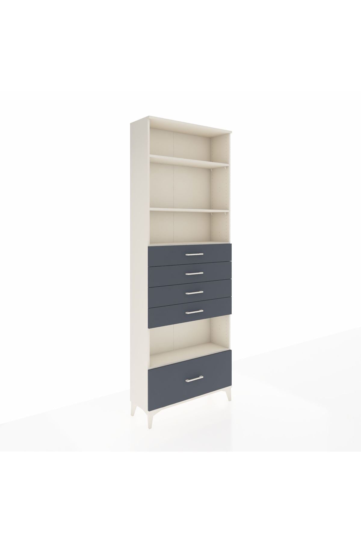 Arges Dolap 4 Raflı 5 Çekmeceli 88x30x243 Aytaşı-Antrasit