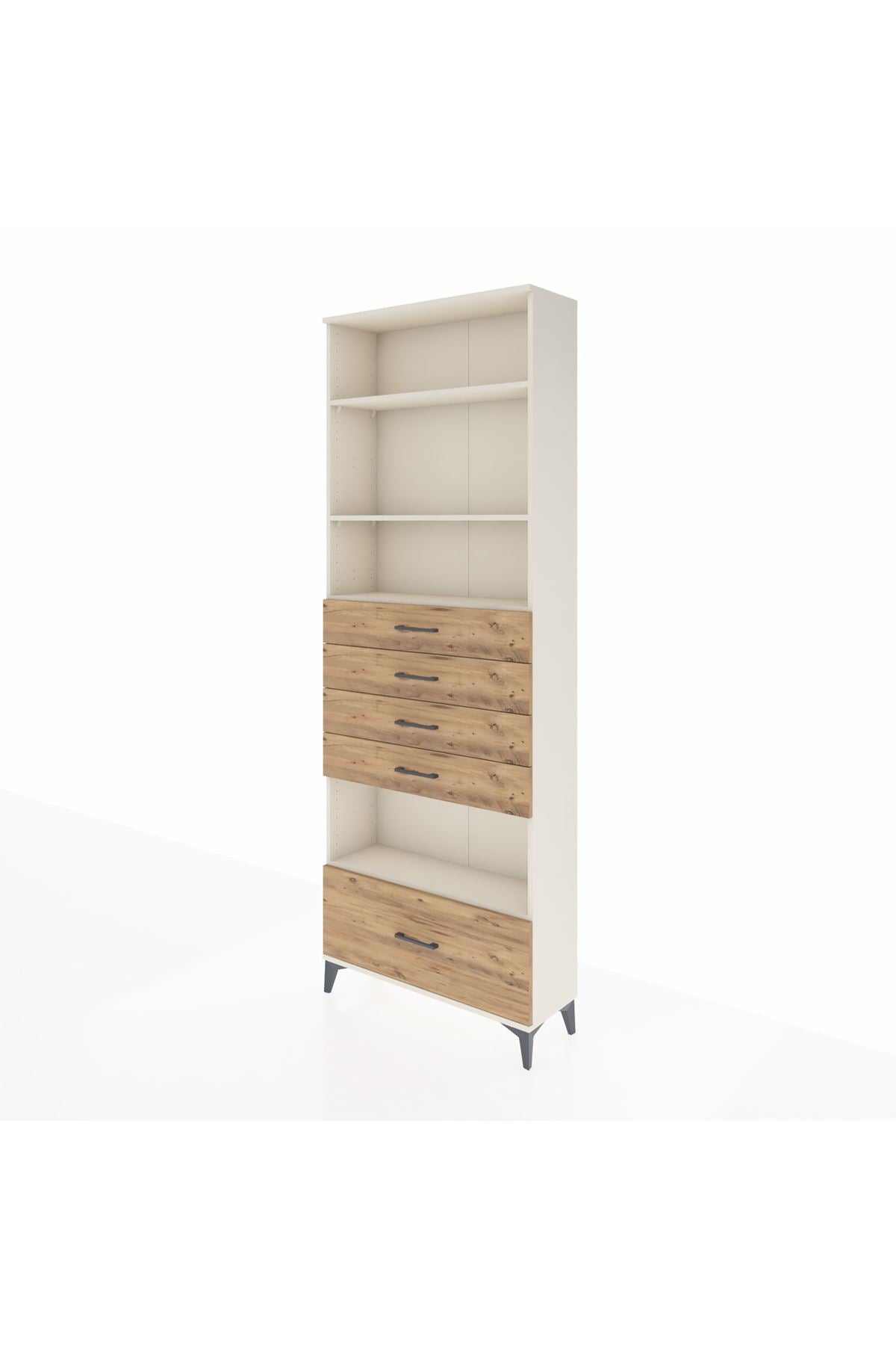 Arges Dolap 4 Raflı 5 Çekmeceli 88x30x243 Aytaşı-Çam