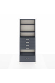 Arges Dolap 4 Raflı 5 Çekmeceli 88x30x243 Antrasit-Antrasit