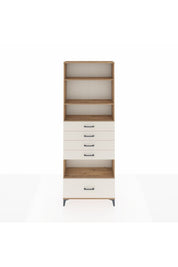 Arges Dolap 4 Raflı 5 Çekmeceli 88x30x243 Çam-Aytaşı