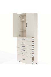 Arges Dolap 3 Raflı 6 Çekmeceli 2 Kapaklı 88x30x243 Aytaşı-Aytaşı