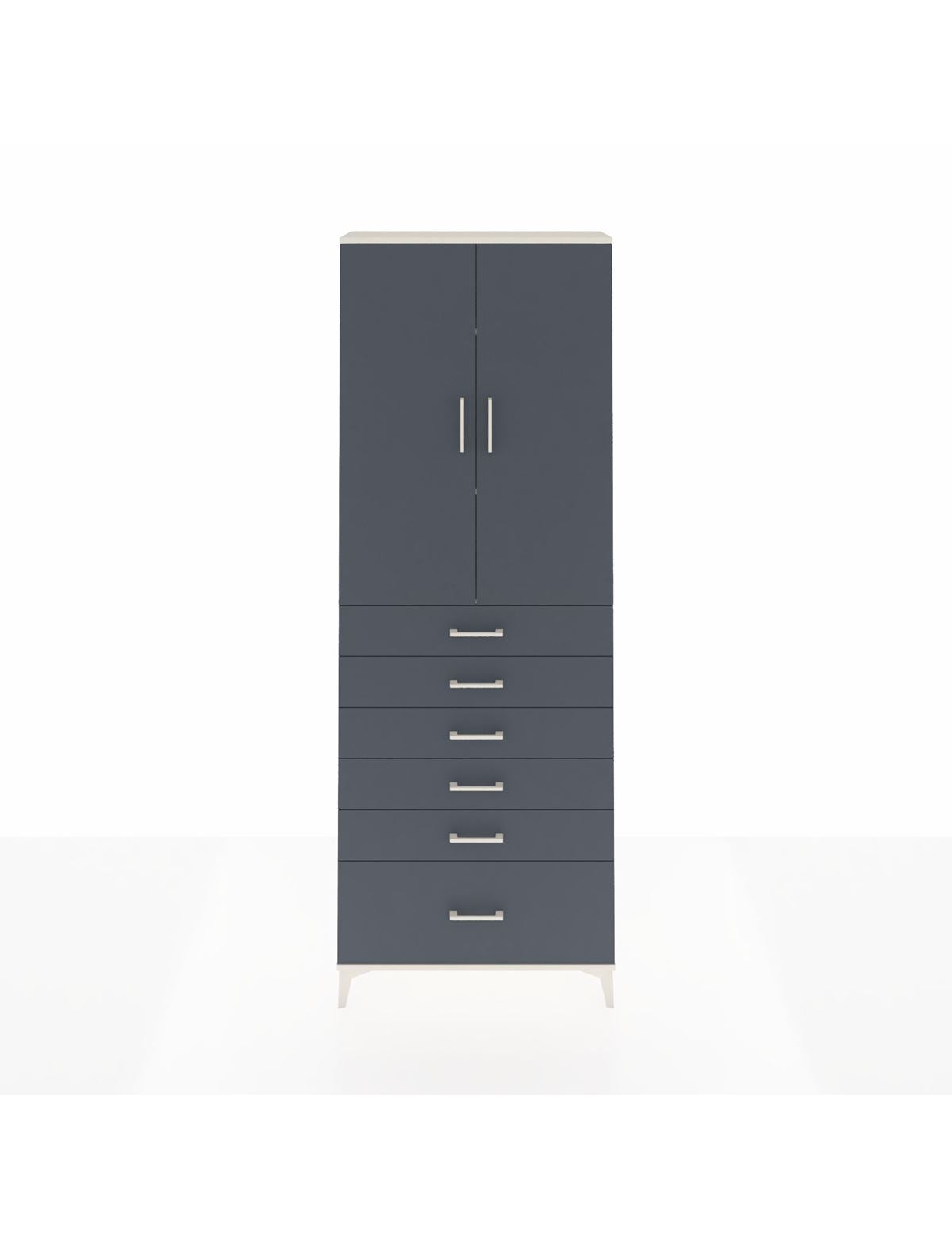 Arges Dolap 3 Raflı 6 Çekmeceli 2 Kapaklı 88x30x243 Aytaşı-Antrasit