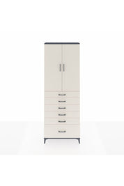 Arges Dolap 3 Raflı 6 Çekmeceli 2 Kapaklı 88x30x243 Antrasit-Aytaşı