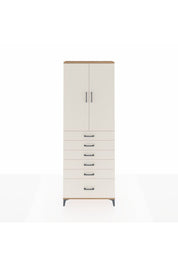 Arges Dolap 3 Raflı 6 Çekmeceli 2 Kapaklı 88x30x243 Çam-Aytaşı