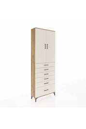 Arges Dolap 3 Raflı 6 Çekmeceli 2 Kapaklı 88x30x243 Çam-Aytaşı