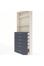 Arges Dolap 3 Raflı 6 Çekmeceli 88x30x243 Aytaşı-Antrasit