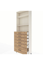 Arges Dolap 3 Raflı 6 Çekmeceli 88x30x243 Aytaşı-Çam