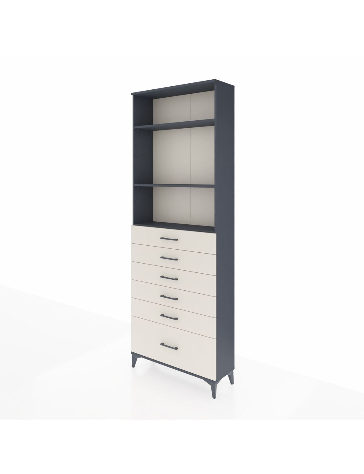 Arges Dolap 3 Raflı 6 Çekmeceli 88x30x243 - S33M032V4A