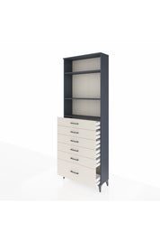 Arges Dolap 3 Raflı 6 Çekmeceli 88x30x243 Antrasit-Aytaşı