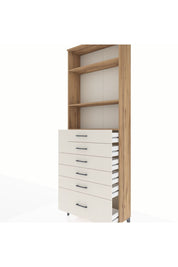 Arges Dolap 3 Raflı 6 Çekmeceli 88x30x243 Çam-Aytaşı