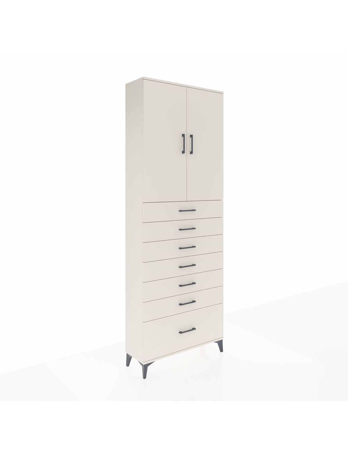 Arges Dolap 3 Raflı 7 Çekmeceli 2 Kapaklı 88x30x243 Aytaşı-Aytaşı