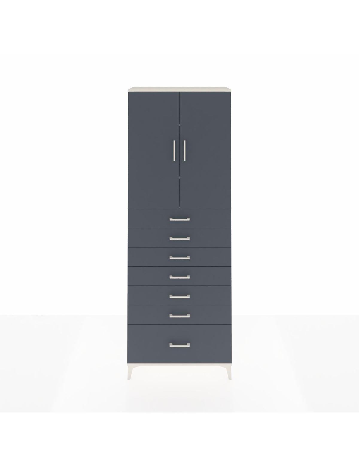 Arges Dolap 3 Raflı 7 Çekmeceli 2 Kapaklı 88x30x243 Aytaşı-Antrasit