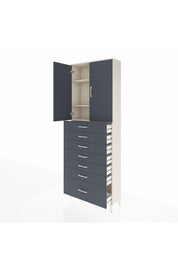 Arges Dolap 3 Raflı 7 Çekmeceli 2 Kapaklı 88x30x243 Aytaşı-Antrasit