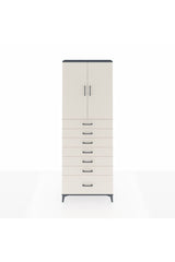 Arges Dolap 3 Raflı 7 Çekmeceli 2 Kapaklı 88x30x243
