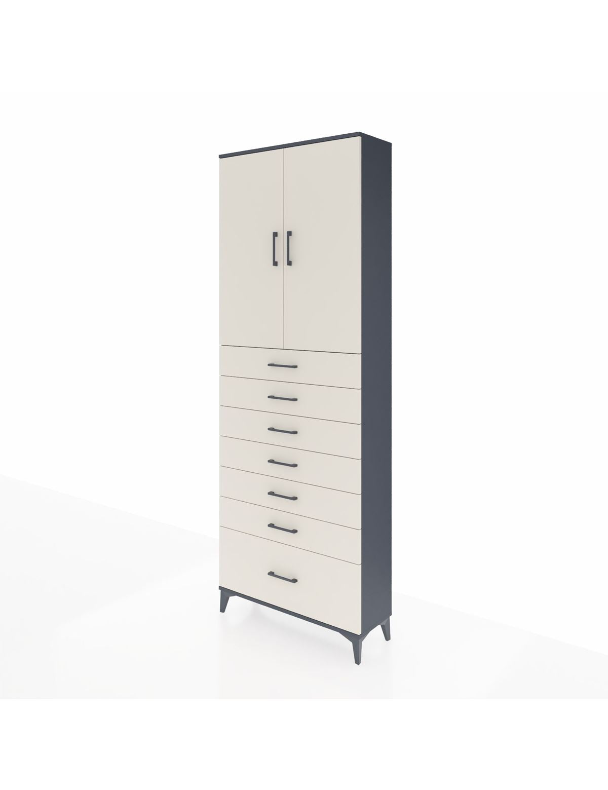 Arges Dolap 3 Raflı 7 Çekmeceli 2 Kapaklı 88x30x243 - S33M033V4A
