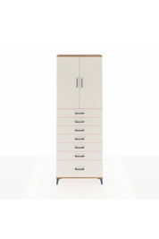 Arges Dolap 3 Raflı 7 Çekmeceli 2 Kapaklı 88x30x243 Çam-Aytaşı