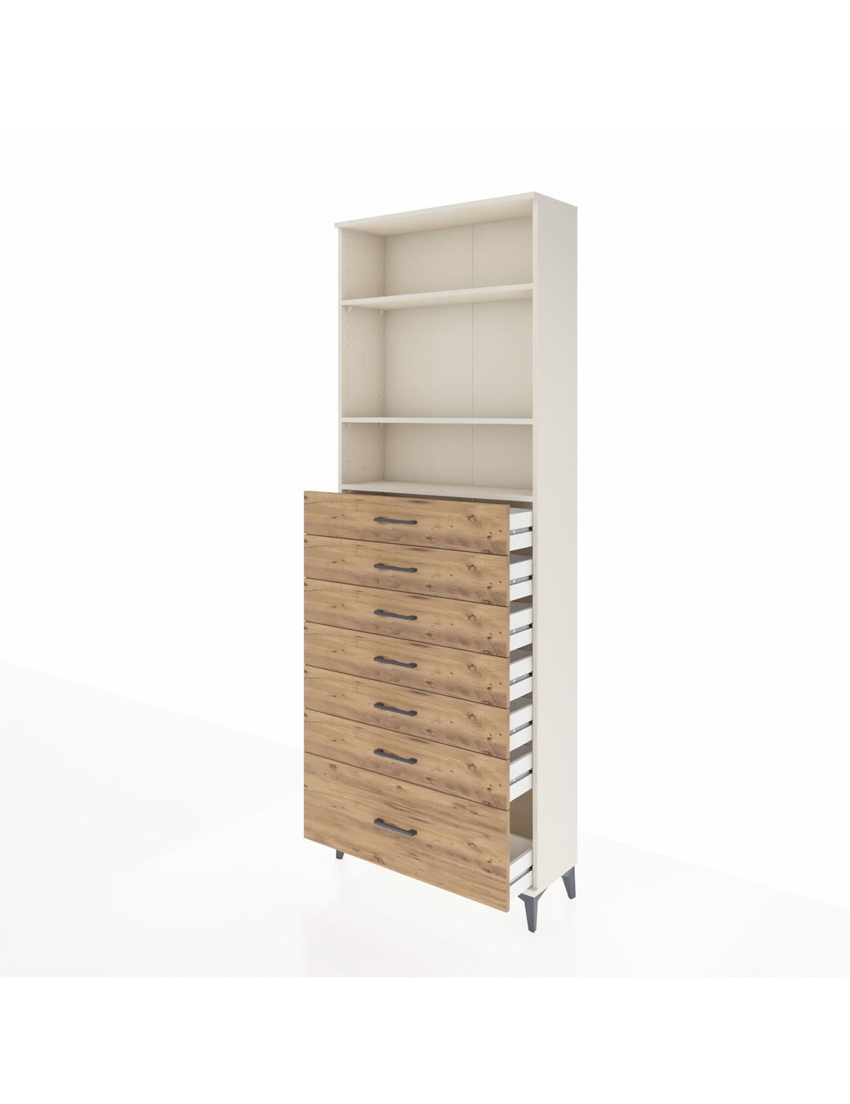 Arges Dolap 3 Raflı 7 Çekmeceli 88x30x243 - S33M034V3A