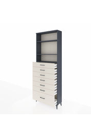 Arges Dolap 3 Raflı 7 Çekmeceli 88x30x243 Antrasit-Aytaşı