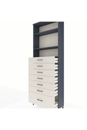 Arges Dolap 3 Raflı 7 Çekmeceli 88x30x243 Antrasit-Aytaşı