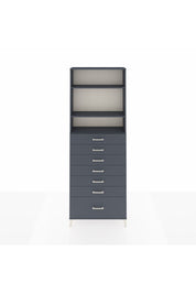 Arges Dolap 3 Raflı 7 Çekmeceli 88x30x243 Antrasit-Antrasit