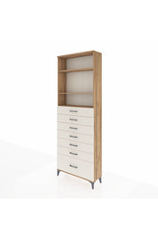 Arges Dolap 3 Raflı 7 Çekmeceli 88x30x243 Çam-Aytaşı