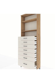 Arges Dolap 3 Raflı 7 Çekmeceli 88x30x243 Çam-Aytaşı