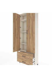 Arges Dolap 4 Raflı 2 Çekmeceli 2 Kapaklı 88x30x243 Aytaşı-Çam