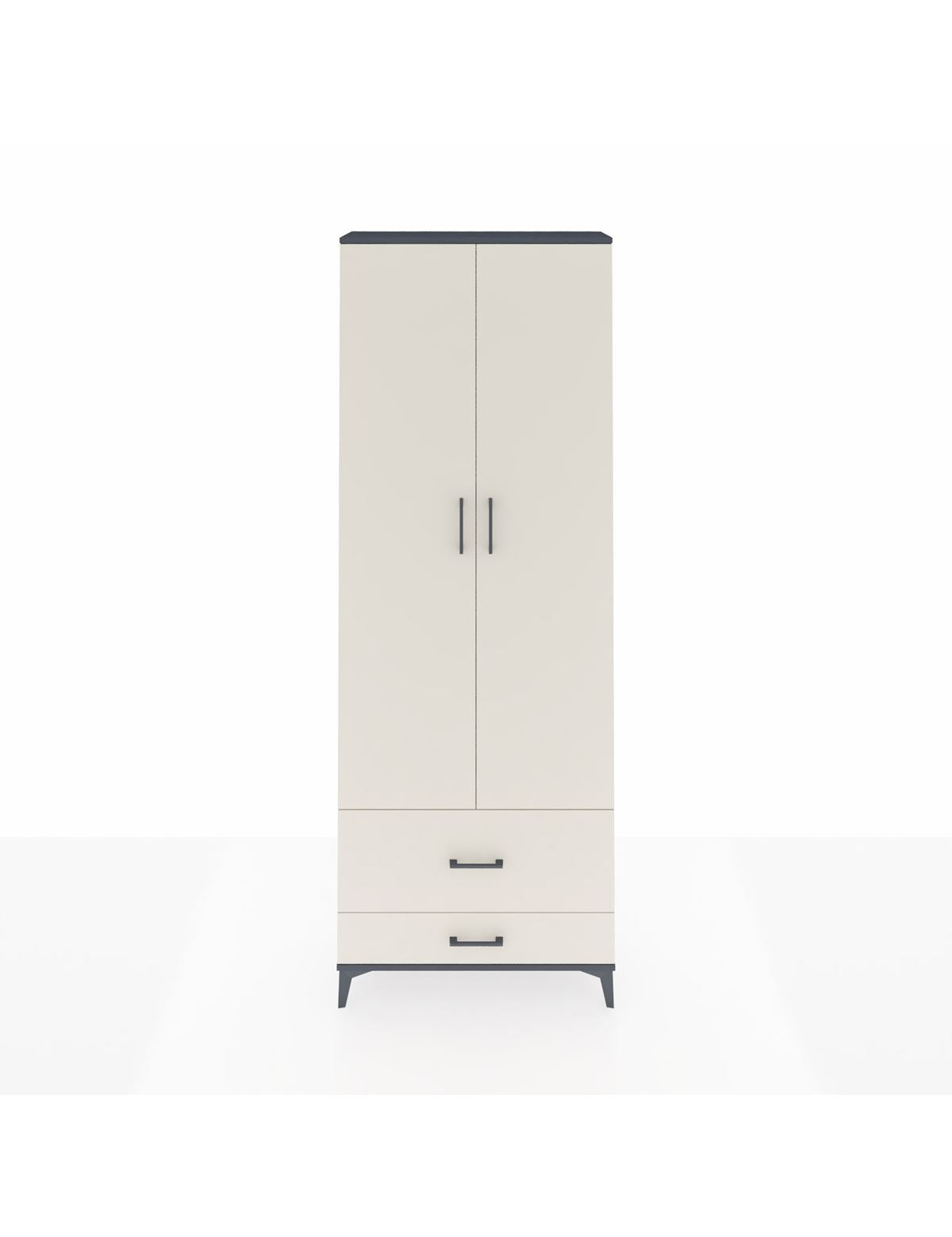 Arges Dolap 4 Raflı 2 Çekmeceli 2 Kapaklı 88x30x243 Antrasit-Aytaşı