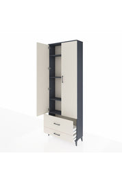Arges Dolap 4 Raflı 2 Çekmeceli 2 Kapaklı 88x30x243 Antrasit-Aytaşı