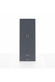 Arges Dolap 4 Raflı 2 Çekmeceli 2 Kapaklı 88x30x243 Antrasit-Antrasit