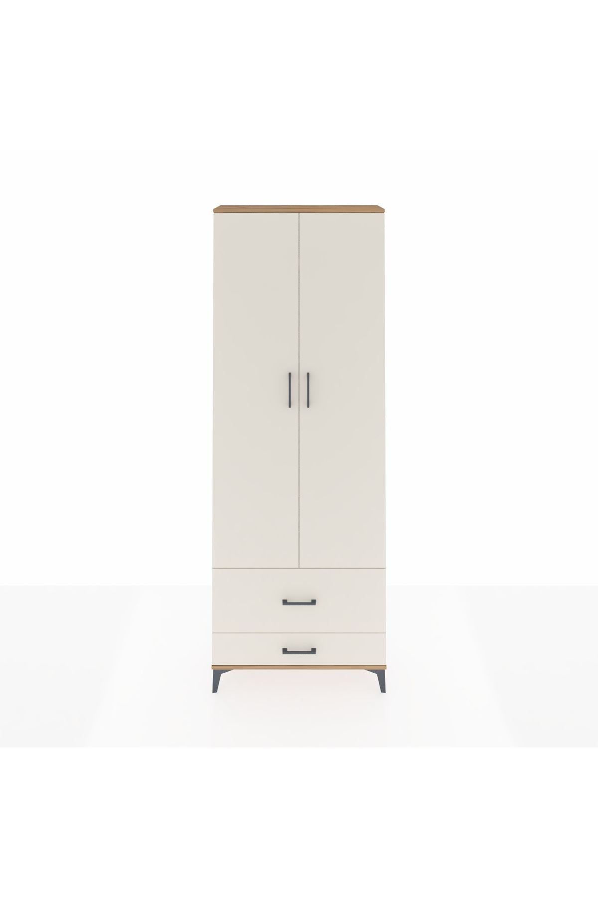 Arges Dolap 4 Raflı 2 Çekmeceli 2 Kapaklı 88x30x243 Çam-Aytaşı